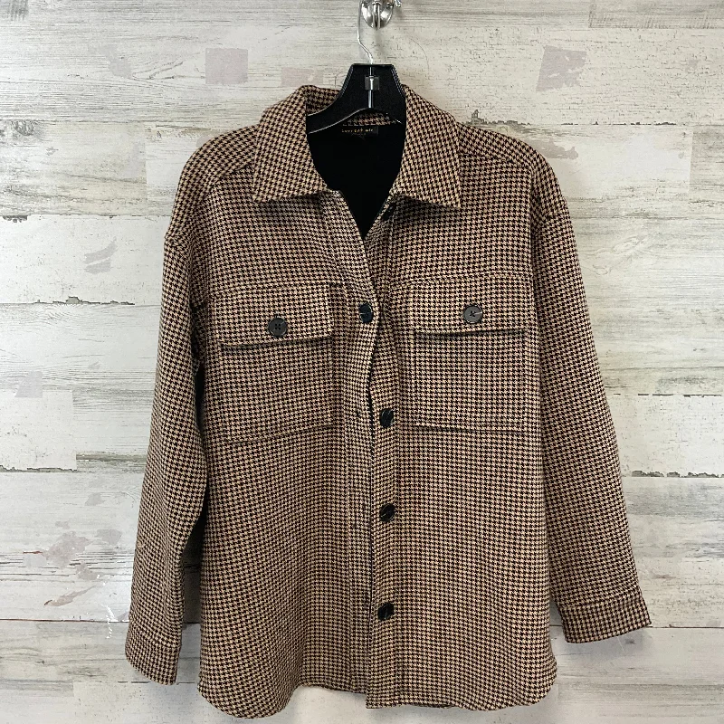 Jacket Shirt By Current Air In Brown, Size: Xs