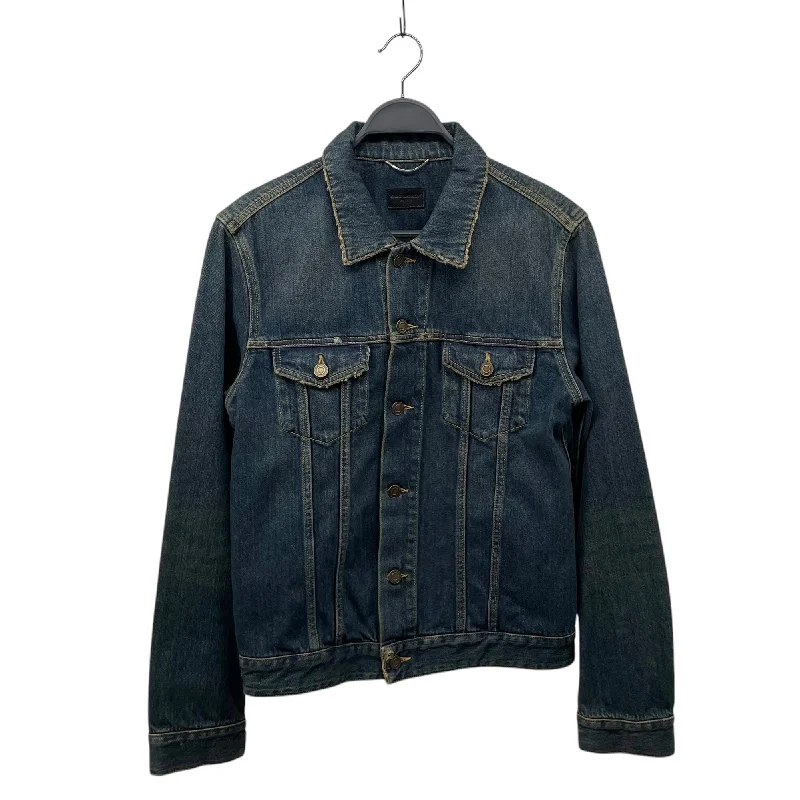 SAINT LAURENT/Denim Jkt/L/Denim/IDG/DISTRESSED EDGES