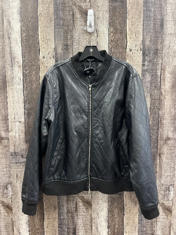 Jacket Moto By Deb In Black, Size: 2x