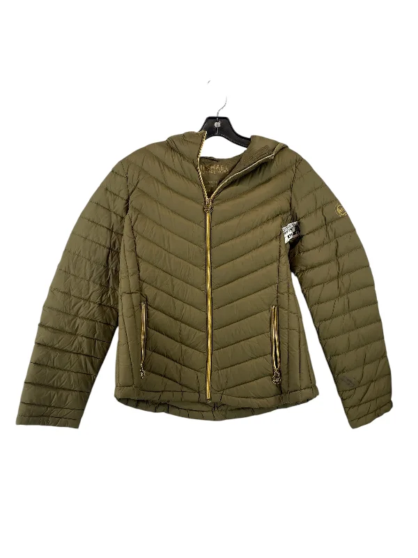 Jacket Puffer & Quilted By Michael By Michael Kors In Green, Size: L