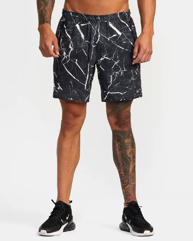 Yogger Stretch 17" Athletic Shorts - Black Marble