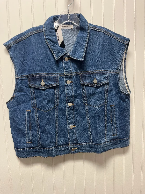 Vest Other By Clothes Mentor In Blue Denim, Size: L