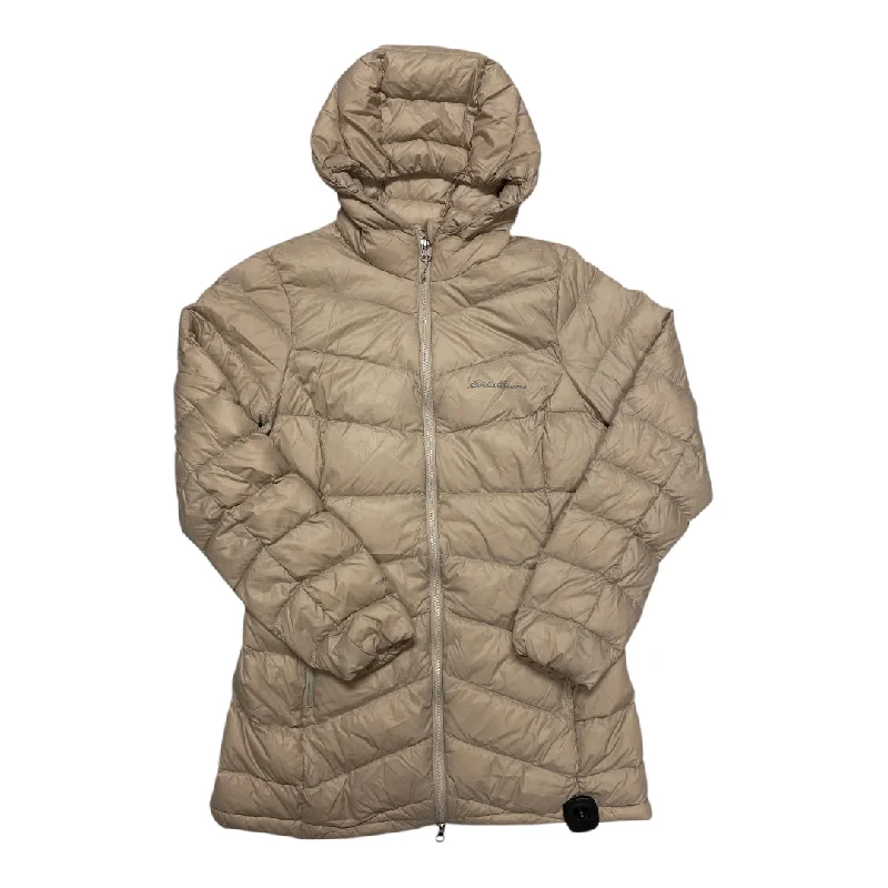 Jacket Puffer & Quilted By Eddie Bauer In Tan, Size:S