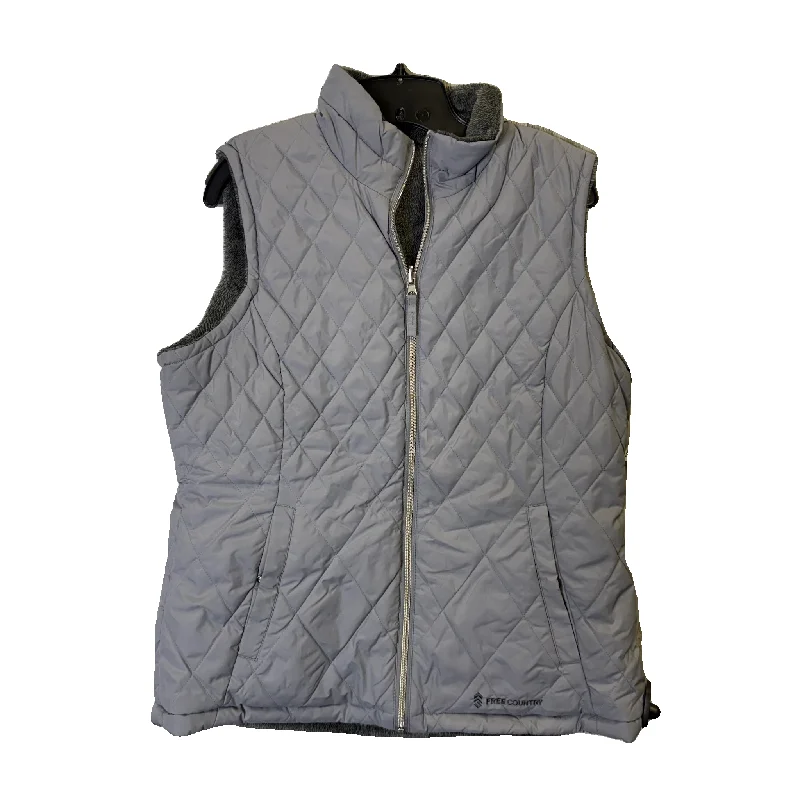 Vest Puffer & Quilted By Free Country In Grey, Size: L