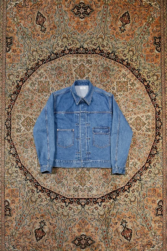 Bleaching Denim Blouson (L.BLUE)