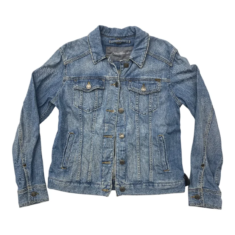 Jacket Denim By Eddie Bauer In Blue Denim, Size: M