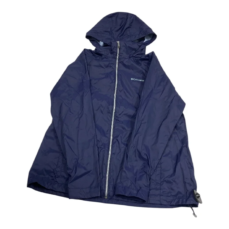 Jacket Windbreaker By Columbia In Navy, Size: 1x