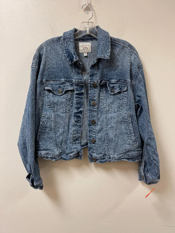 Jacket Denim By Torrid In Blue Denim, Size: Xl