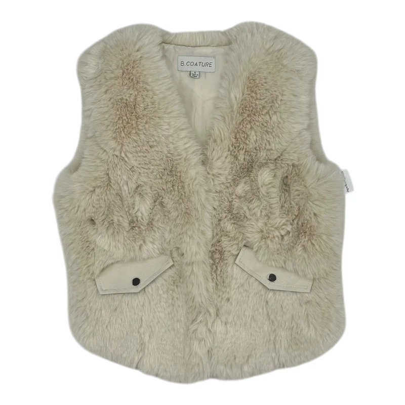 Vest Faux Fur & Sherpa By Clothes Mentor In Cream, Size:S