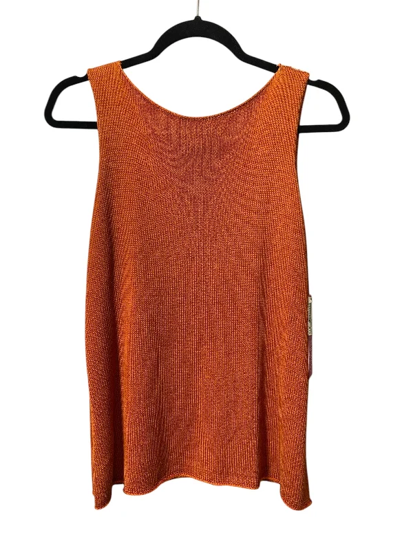 Vest Sweater By Valerie Stevens In Orange, Size: Xl