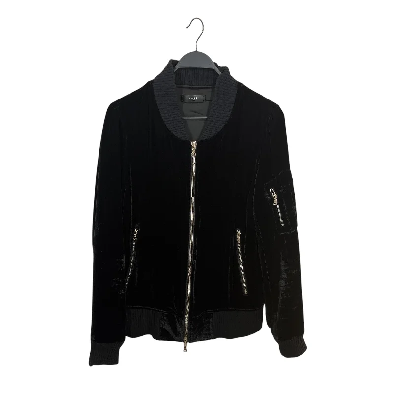 AMIRI/Jacket/L/BLK/velvet zip jacket