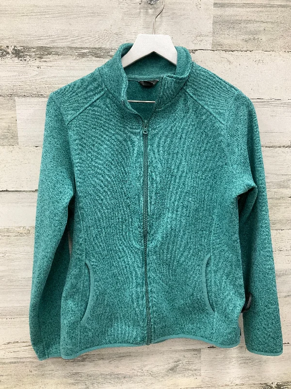 Jacket Fleece By Eddie Bauer In Green, Size: L