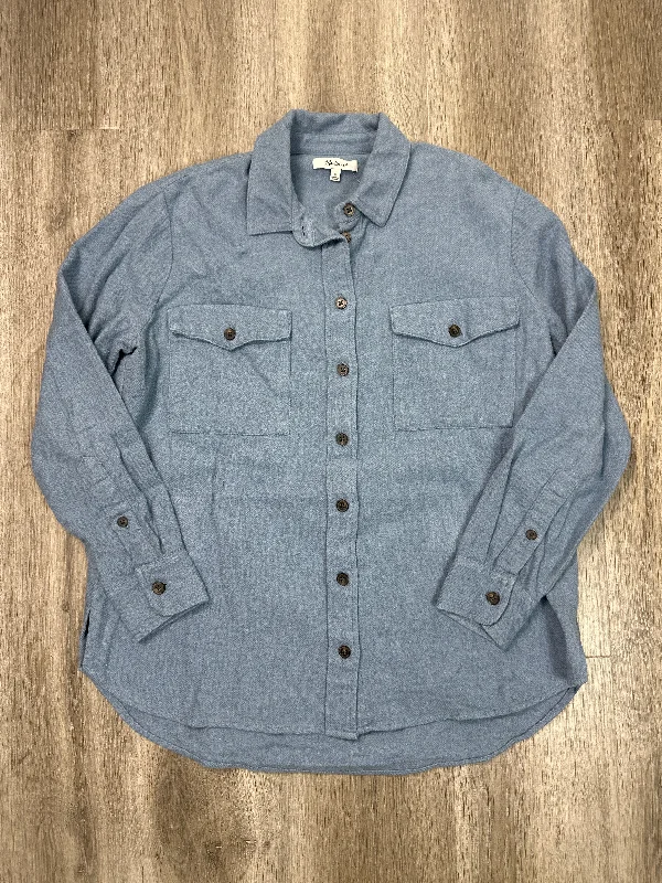 Jacket Shirt By Madewell In Blue, Size: S