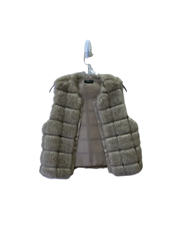 VEST FAUX FUR & SHERPA  CME in TAN, Size: M