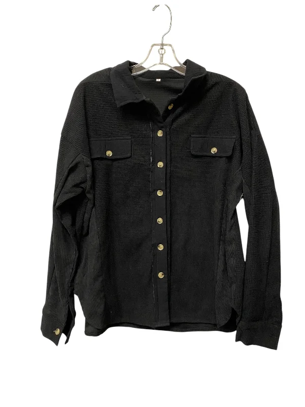 Jacket Shirt By Clothes Mentor In Black, Size: M