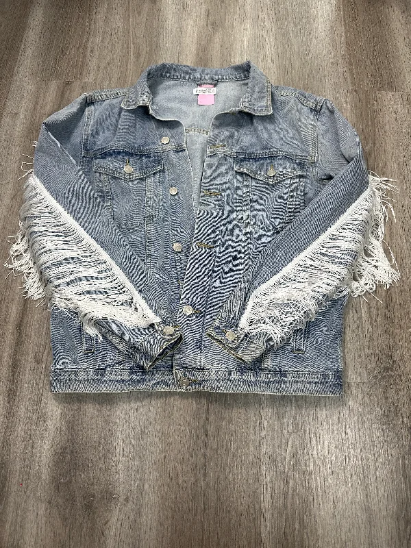 Jacket Denim By Elia Cher In Blue Denim, Size: M