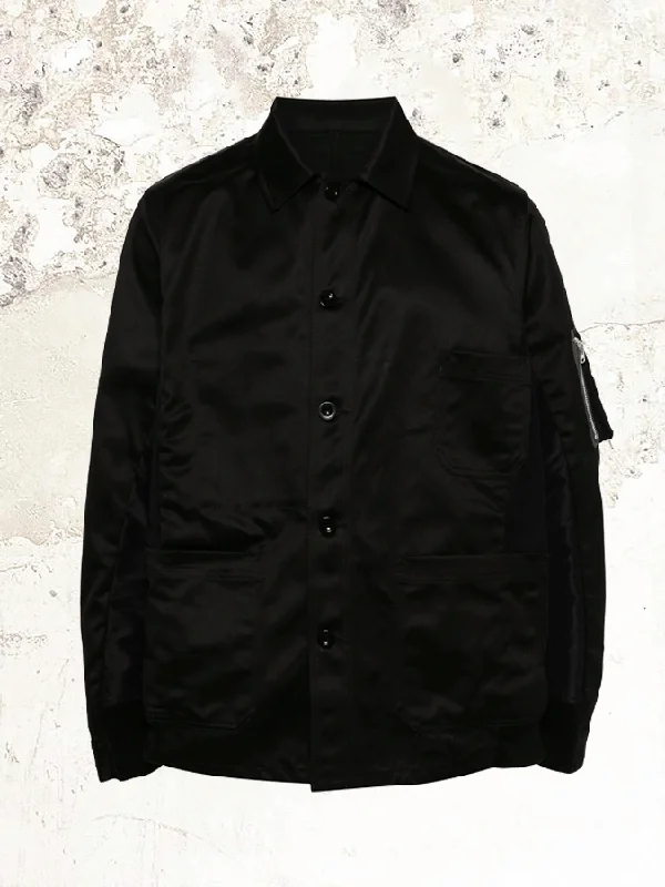 sacai cotton shirt jacket