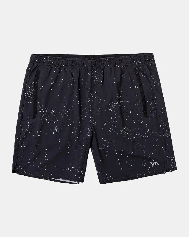 Yogger Stretch 17" Athletic Shorts - Black Splatter