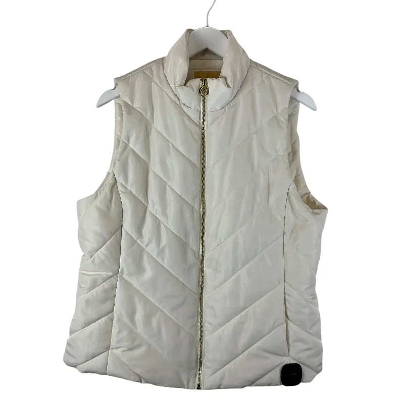 Vest Puffer & Quilted By Michael By Michael Kors In Cream, Size: L