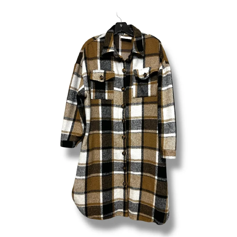 Jacket Shirt By Cmf In Plaid Pattern, Size: M