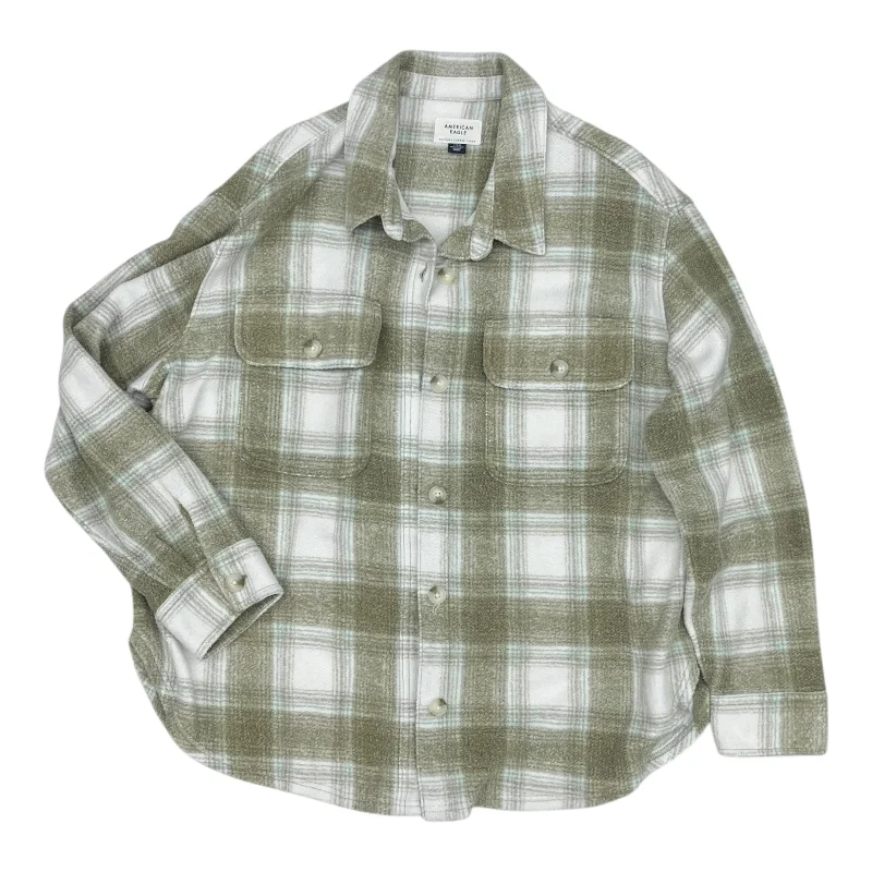 Jacket Shirt By American Eagle In Green, Size:L