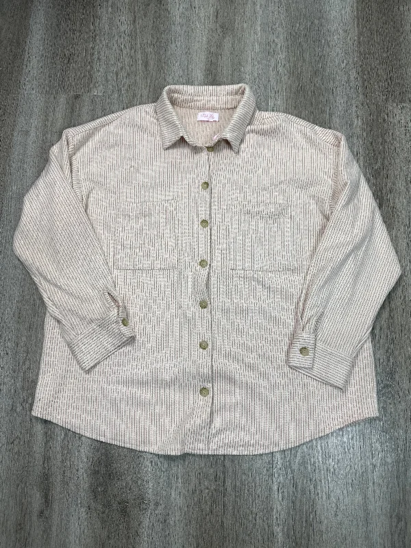 Jacket Shirt By Pink Lily In Pink, Size: S