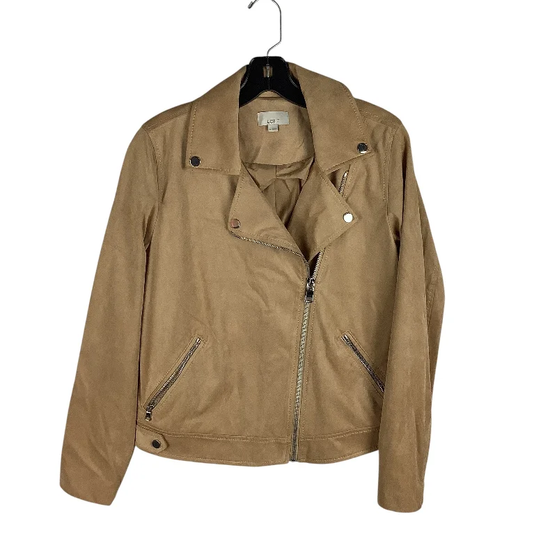 Jacket Moto By Loft In Tan, Size: S