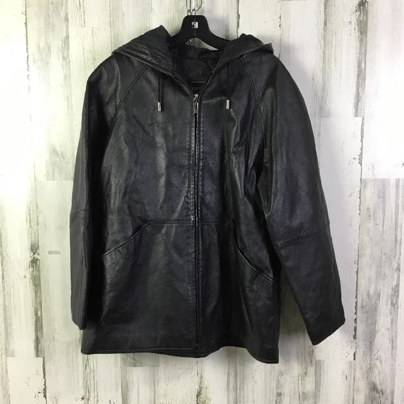 Jacket Leather By Clothes Mentor In Black, Size: 1x