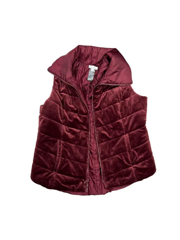 Vest Puffer & Quilted By Chicos In Maroon, Size: 18