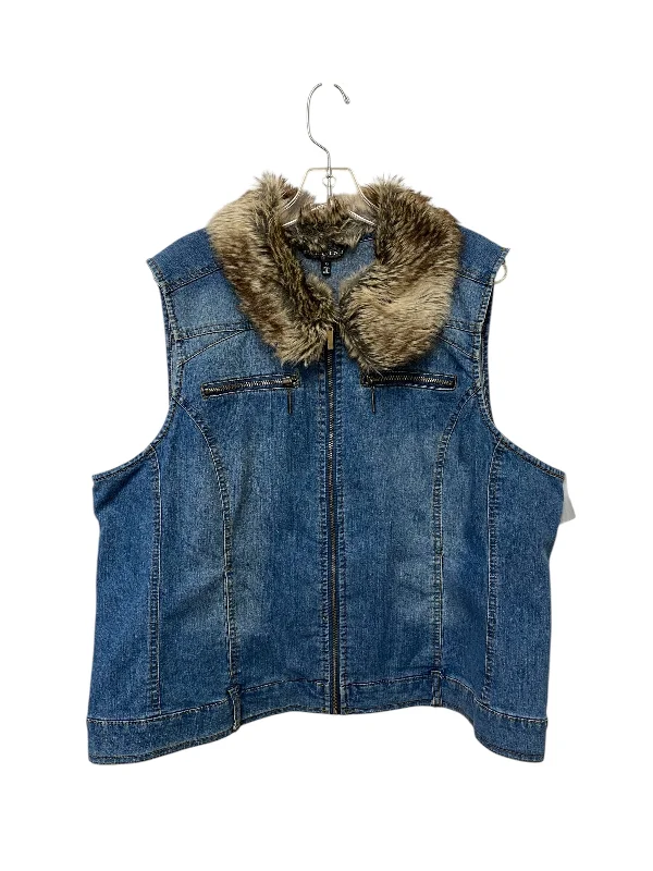 Vest Other By Baccini In Blue Denim, Size: 3x