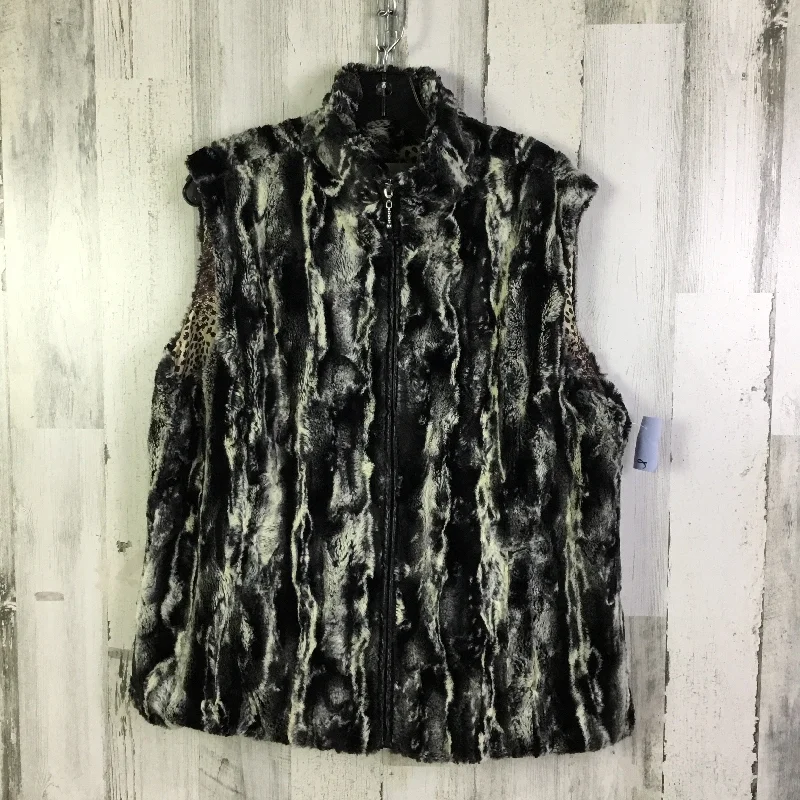 Vest Faux Fur & Sherpa By Clothes Mentor In Animal Print, Size: L