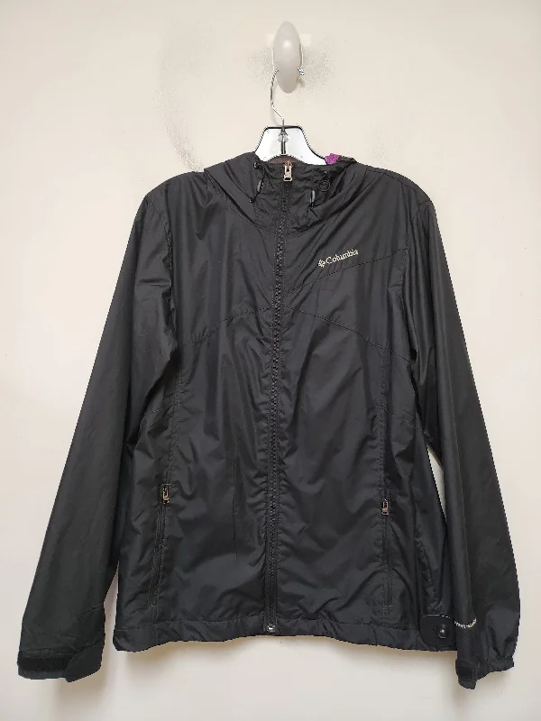 Jacket Windbreaker By Columbia In Black & Purple, Size: L