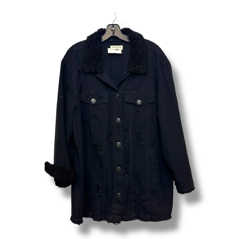 Jacket Denim By Clothes Mentor In Black, Size: S