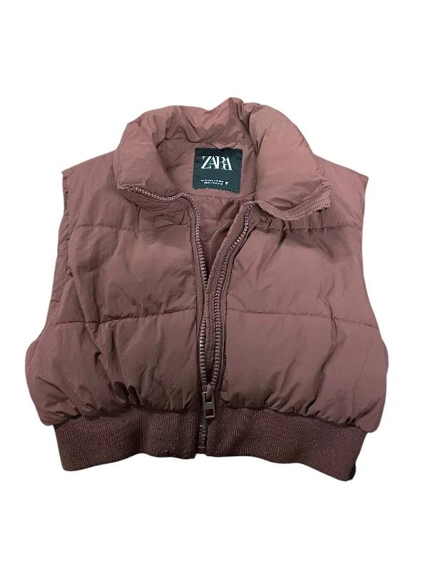 Vest Puffer & Quilted By Zara In Brown, Size: S