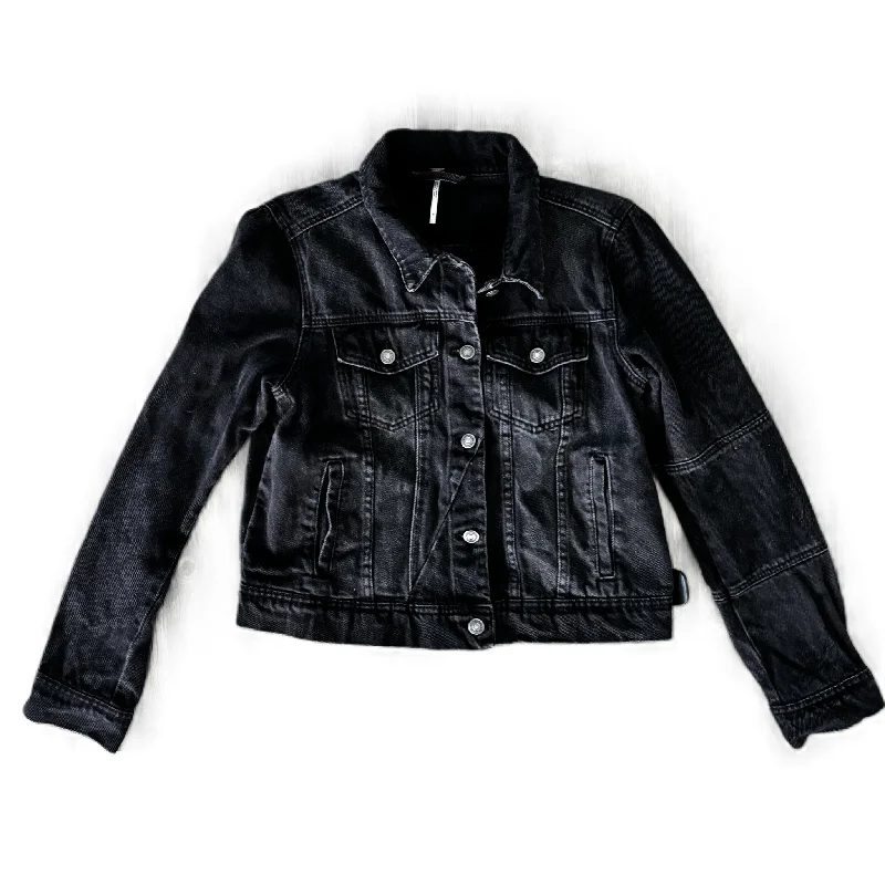 Jacket Denim By Free People In Black Denim, Size: M